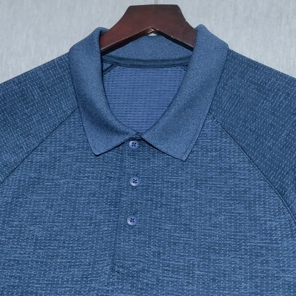 lululemon athletica Other - Lululemon Metal Vent Tech Golf Polo Shirt Mens Large Short Sleeve Blue Heather